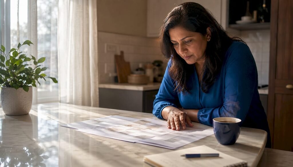 Small business owner reviewing customer search journey notes