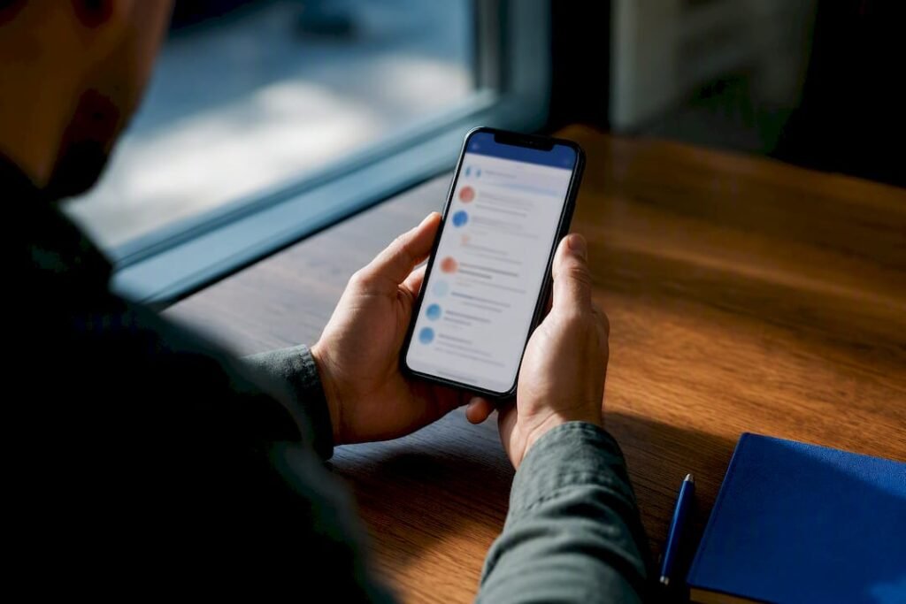 Hands reviewing an online community discussion