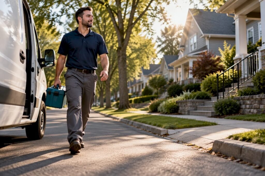 Technician serving a nearby city neighborhood